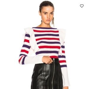 {Philosophy di Lorenzo Seraphini} Striped Ruffle Cashmere Sweater